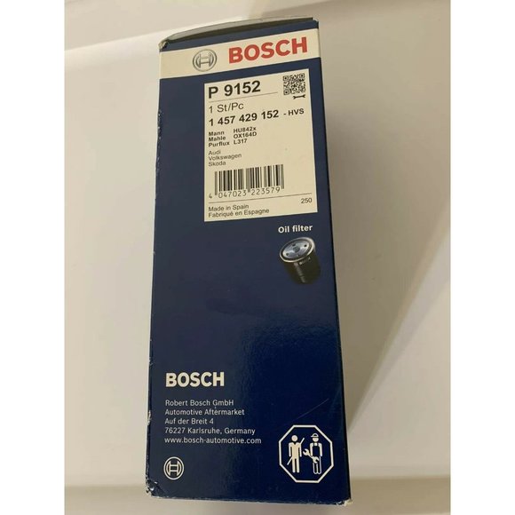 New Genuine BOSCH CAR OIL FILTER P9152 -‎ 1457429152 - Picture 2 of 6